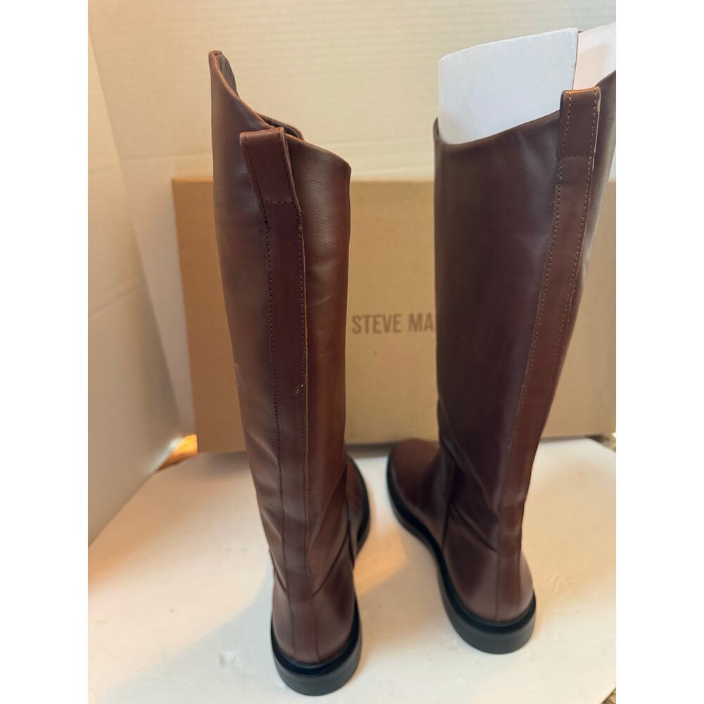 Steve Madden Womens Size 5.5 M -Gaige Knee High Boots Brown Leather floor sample - Picture 4 of 6